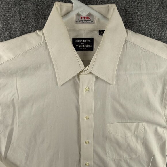 Gitman Bros Button Up Shirt Men White Long Sleeve 15.5 35 TTX Cotton Broadcloth - Picture 1 of 16